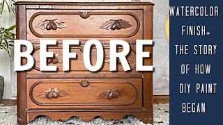 thrifted & Up cycled Water Color  Furniture Finish & the story of how I started DIY Paint