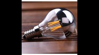half chrome led light bulb-G45 silver led bulb Mirror decor bulb