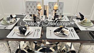 Pottery Barn Inspired Tablescape | Spring Dining Room Refresh | Spring Tablescape Ideas