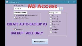 Create Auto-Backup Table Only in Access Database