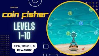 Playing Levels 1-10 on Rollercoin's Coin Fisher Crypto Game #playtoearn #cryptogame #playthrough