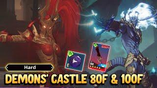 [Hard] WOBL - Demons' Castle 80F and 100F - No Moonshadow or Mag. Slash | Solo Leveling: ARISE