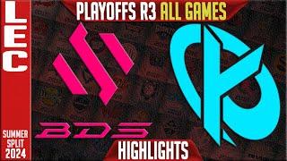 BDS vs KC Highlights ALL GAMES | LEC Playoffs Lower Round 3 Summer 2024 | Team BDS vs Karmine Corp