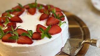 How to make strawberry cake at home /strawberry cake recipe /cooking by ghazaleh