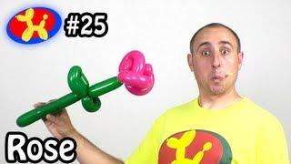 Two Balloon Rose Flower - Balloon Animal Lessons #25 ( globoflexia)