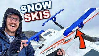 Snow Skis On A FROZEN LAKE with an RC Plane!