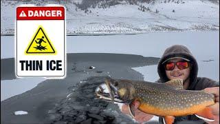 Ice Fishing MEGA Brook Trout | First Ice 2024!