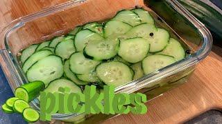 Quick Pickled Cucumber Slices in White Vinegar Brine - Easy 2 Hour Sliced Pickles - Recipe # 117