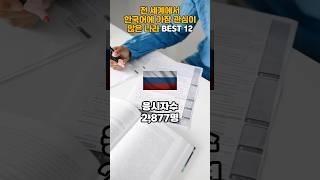 전 세계에서 한국어에 가장 관심이 많은 나라 BEST 12