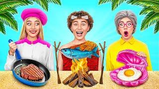 Me vs Grandma Cooking Challenge on Island by Multi DO Challenge