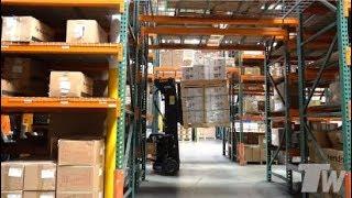 Bendi Narrow Aisle Forklift in Pallet Rack tunnel aisle TOTAL WAREHOUSE