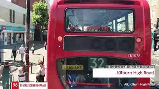 Route 98 Visual – Holborn to Willesden BUS GARAGE – Metroline