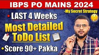 Follow this IBPS PO Mains Todo List 2024 | IBPS PO Mains 2024 Strategy