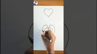 swan drawing with heart shape | how to draw swan | easy swan drawing