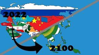 Alternate Future Of Asia With Flags | 2022-2100 | JT Mapping