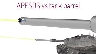 APFSDS Penetrator vs Tank Gun Barrel Simulation