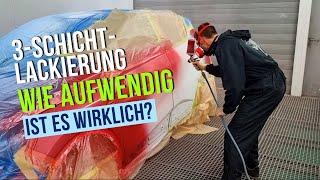 3-Schicht-Reparaturlackierung - Wie aufwendig ist es? Am Beispiel Renault NNP Rouge Flamme