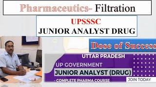 UP Junior Analyst  Drug Preparation 2024 |Junior Drug Analyst Course| Filtration Mcq