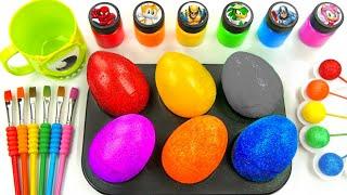 Oddly Satisfying Video Mixing All Lollipop & Color EGGS From Rainbow Glitter CandyCutting ASMR