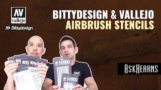 Bittydesign and Vallejo | How to use Airbrush Stencils Live Tutorial | #askHearns