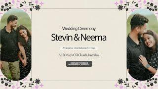 Wedding Ceremony | STEVIN & NEEMA | Wedding On 29th November 2023, Wednesday At 11:00am