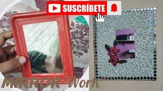 DIY mirror mosaic art  home decor ideas #viral #art #diy #trending