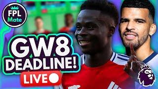 FPL GW8 DEADLINE STREAM ⏰ SAKA, HAVERTZ TEAM LEAKS!  | Gameweek 8 Fantasy Premier League 24/25