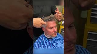 Scissor Cut The Top of Mens Hair for Flow #barber #barberingeducation