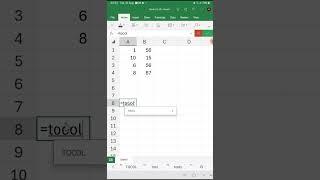 Tocol in Excel #shorts #excel #exceltips