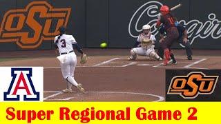 (Weather Delay) Arizona vs #5 Oklahoma State Softball Highlights, 2024 NCAA Super Regional Game 2