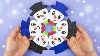 DIY Christmas Decor Easy: How to Make a Snowman Paper Snowflake