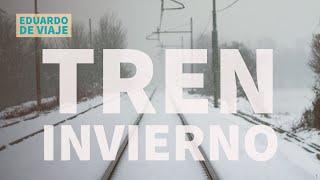 Viaje en tren desde la cabina INVIERNO en Noruega línea Nordlandsbanen 10 horas