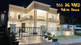 500 Sq Yard 5 Bedroom White King House For Sale With Inbuilt Movie Theatre