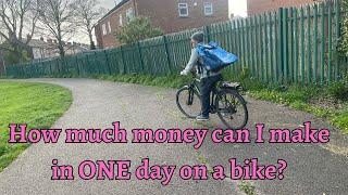 How much money can I earn in ONE day from doing deliveries on a bike in my home town of Darlington?