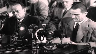 Ralph Brewster and Howard Hughes speak during the investigation of 40 million in ...HD Stock Footage