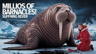 Walrus Covered in Millions of Barnacles Rescued by Brave Female Rescuer! | Wildlife Rescue