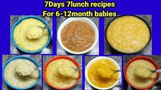 7Days 7lunch recipes for 6-12month babies|baby lunch recipes|baby food|baby recipes|rice recipe