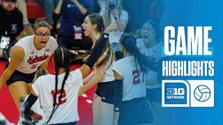 Nebraska at Iowa | Highlights | Big Ten Volleyball | 11/20/2024