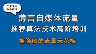 自媒体抖音算法技术被隐藏的流量天花板，薄言seo自媒体学习是专业自媒体平台抖音算法推荐流量技术课程新人如何做抖音，抖音算法技术是新媒体研究抖音推荐的方法，新媒体运营自媒体时代需要自媒体运营抖音运营培训