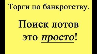 Поиск лотов на торгах по банкротству. Это проще чем кажется!