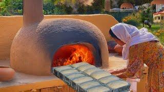 Village Woman Bakes MILK BREAD in WOOD FIRE MUD OVEN in the village ll