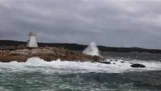 TERENCE BAY LIGHTHOUSE IN THE STORM. CANADA