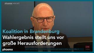 SPD und BSW Brandenburg: Vorstellung des Koalitionsvertrags mit Dietmar Woidke und Robert Crumbach