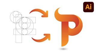 P Logo Design in illustrator | Letter P Logo Design in illustrator