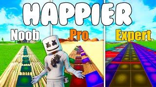 Marshmello - Happier Noob vs Pro vs Expert (Fortnite Music Blocks) - Code in Description