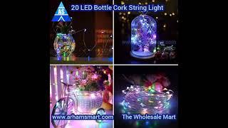 20 LED Bottle Cork String Lights - 2 Meter - Pack of 5 (Warm White / Multicolor)