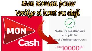 Men kijan Pouw Vérifiée si kont Moncash ou ELAJI | très facile