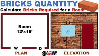 Quantity estimation of  bricks for a room|Quantity of bricks in a room|Number of bricks in a room?