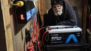 Vatrer 300 amp hour batteries powering my cabin