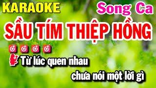 Sầu Tím Thiệp Hồng Karaoke Song Ca NHẠC SỐNG ( Beat Hay ) Huỳnh Lê